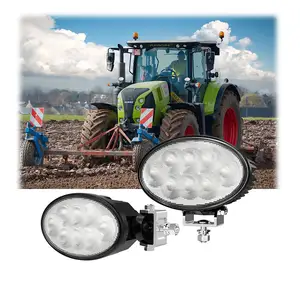 Lampe de travail ovale étanche à l'eau ultra lumineuse 12V 80W Flood 8 LEDs 6.5 pouces 24V LED Lampe de travail pour tracteur