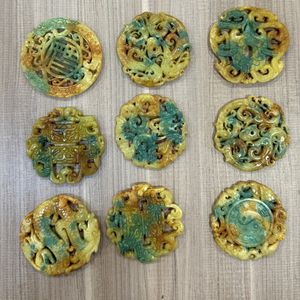 จี้หยกแกะสลักด้วยมือขนาดใหญ่พร้อมโทเท็มจีน<span class=keywords><strong>โบราณ</strong></span>เครื่องประดับอัญมณีแนวจิตวิญญาณจากหินธรรมชาติ - Product Image 5