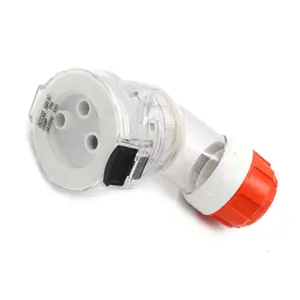 China Supply IP66 Waterproof Three Phase Round Industry Angle Extension Socket waterproof industrial angle socket