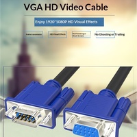 Câble VGA 3+6 Mâle-Mâle, Conducteur en Cuivre, 1,5 m, pour Connexion Écran TV, Projecteur, Ordinateur