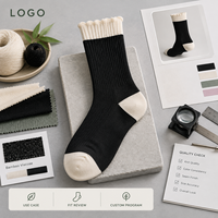 Chaussettes en fibres écologiques de bambou, tricot fines mailles, noires et ivoire, avec talon et bout renforcés, entretien facile