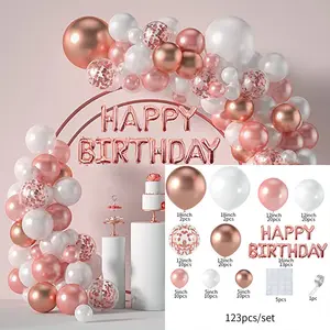 New Arrival Rose Gold Birthday Party Latex Balloon Garland Arch Kit For Wedding Party Decoration Garland Arch Balloon