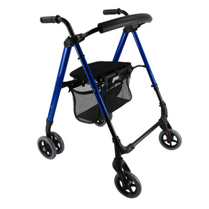 Aluminum Alloy Four Wheel Shopping Cart Lightweight Walker For Elderly Grocery <b>Storage</b> <b>Blue</b> SC5000 - Product Image 2