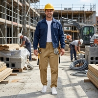 Pantalon chino pour homme, coupe classique, extensible, respirant, tissu en coton léger, uni, décontracté, pour le bureau, taille élastique