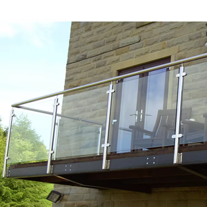 Ringhiere Moderne per <span class=keywords><strong>Balconi</strong></span> e Scale Esterni in Vetro <span class=keywords><strong>con</strong></span> Balaustra in Acciaio Inox 304/316 Finitura Satinata/Specchio, Garanzia di 5 Anni - Product Image 3