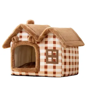 Langlebige Katze Hund Bett Haustier Tipi Zelt Haus weichen Luxus Indoor große Katze Hunde haus Drop Versand einges ch lossen warmes Haustier Haus