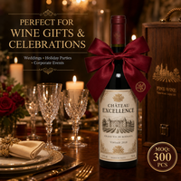 Grands nœuds décoratifs personnalisés en satin floral pour bouteilles de vin, cadeaux promotionnels de haute qualité en polyester