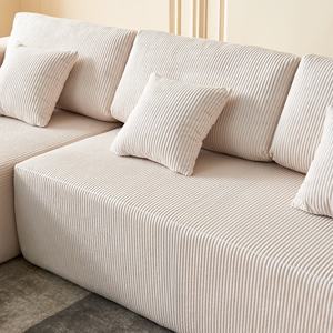 Sofá Modular en Forma de L, Tapizado en Tela de Franela Sherpa, de Tres Plazas, para Apartamento, Villa, Sala de Estar, Color Beige - Product Image 5