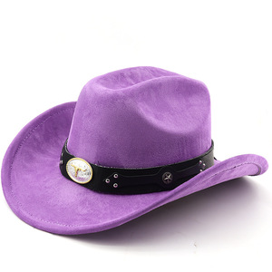 Sombrero de Vaquero Clásico Retro Occidental Unisex 100% Poliéster, Ideal para Viajes y Fiestas, Apto para Esquí, Diseño de Ala Curvada - Product Image 4