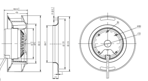 Presa di fabbrica 133-049 in plastica con aria curva all'indietro-spina ventola radiale centrifuga 2650rpm 30w 220/230V IP55 - Product Image 5