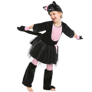 <strong>Girls</strong> Kitty <strong>Costume</strong> Halloween Dress up Black Cat Cosplay <strong>Costume</strong> for Kids 4-12Y - Product Image 2