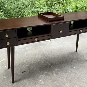 Muebles de Salón de Uñas de Madera de Nogal Negro Retro Moderno Más Vendidos, Mesa de Manicura Portátil - Product Image 5