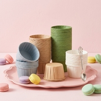 Vasos Desechables para Pasteles y Muffins con Borde Enrollado, Resistentes al Calor y al Agua, de Papel para Hornear con Borde Rizado, de Fábrica, para Tiendas de Postres Premium