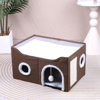Lit apaisant pliable pour chat, cachette, maison interactive, nid, griffoir