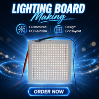 PCB LED Satu Sisi Kustom dengan Basis Aluminium 2mm 290mm X 290mm HASL 1oz Papan Tembaga Merek R2T Konduktif Termal untuk Dalam Ruangan.