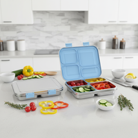 Boîte à lunch portable personnalisée AOHEA en acier inoxydable sans BPA, boîtes à lunch en acier inoxydable pour enfants