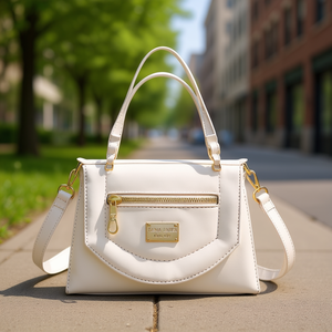 Bolso Bandolera Blanco Fana Linda, Microfibra, Cuero Sintético, Cierre de Cremallera, Dos Correas, Uso Diario, Primavera, Verano, Invierno - Product Image 2