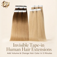 Extensions de cheveux vierges Remy réutilisables OEM/les plus vendues, double épaisseur, design fin, aspect naturel invisible, vente en gros