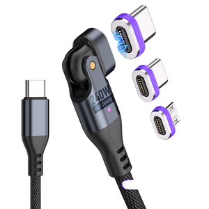 <span class=keywords><strong>C</strong></span>âble de <span class=keywords><strong>charge</strong></span> <span class=keywords><strong>rapide</strong></span> 5A en nylon magnétique, alliage d'aluminium, <span class=keywords><strong>type</strong></span> <span class=keywords><strong>C</strong></span>, 240W, <span class=keywords><strong>charge</strong></span> <span class=keywords><strong>rapide</strong></span>, 1,8m, blindage tressé, connecteur rotatif 3 en 1 - Product Image 1
