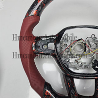 Produit neuf, volant de voiture en cuir perforé rouge en carbone forgé pour Honda Civic 11e génération