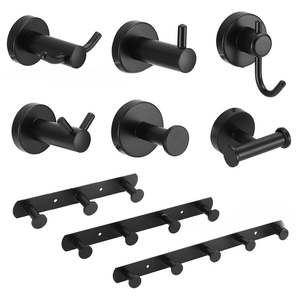 Crochets adhésifs muraux modernes en acier inoxydable pour salle de bain, crochets de porte pour peignoirs, serviettes, crochets de douche, étagère pour hôtel et appartement - Product Image 3