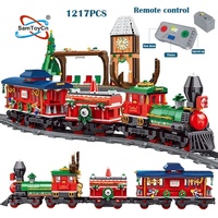 Samtoy 1217 pièces 2.4G télécommande Tren de navido bloc de construction fente de Train ensemble de Train électrique Train de noël pour enfants