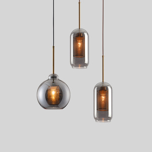 Lámpara Colgante de Cristal de Estilo Nórdico con una Sola Esfera, Lámparas Colgantes Transparentes de Estilo Industrial Retro Creativo - Product Image 4