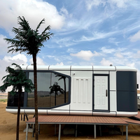 Contenedor Prefabricado de Acero Ecológico, Impermeable y Aislado, Cápsula Espacial Modular de Diseño Moderno para Cabañas de Glamping en Parques, Completo