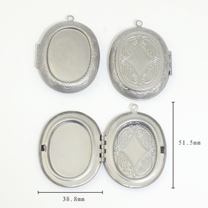 Custom <b>Heart</b> Locket Pendant Stainless Steel Flowers Round Picture Box Fashion Jewelry Locket Pendants - Product Image 6