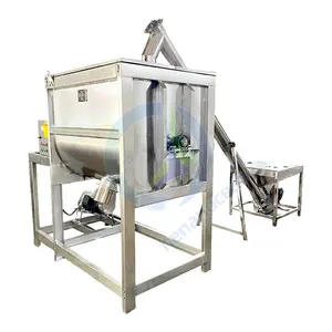 Automatic Small Batch Chinese Animal Feed horizontal industrial Dry Food powder ribbon mixer blender for sale