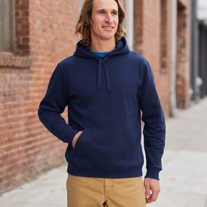 Mens 350 GSM Fleece Hoodie Winter Hooded Sweatshirt Custom Logo Print Loose Fit Hip Hop Streetwear Lined Pullover - Product Image 3