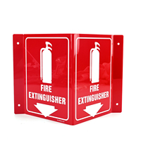 Panneau d'extincteur personnalisé de haute qualité, panneau de sécurité en acrylique en forme de V, étanche, à fixer au mur, panneau d'avertissement de sécurité incendie