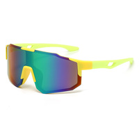 Lunettes de soleil de sport pour enfants, lunettes de soleil de vélo d'extérieur, lentilles réfléchissantes jaunes surdimensionnées, coupe-vent, pour adolescents