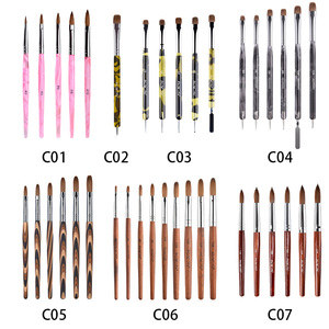 Hot Sale Kolinsky 100% Nail Art <b>Brushes</b> Set Custom Logo Metal Handle Acrylic Nail <b>Brush</b> Wooden Handle Kolinsky Sable <b>Brush</b> - Product Image 5