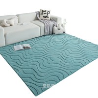 Nouveau Tapis Rectangulaire Double Jacquard en Peluche 2026, Tissé à la Machine, Motif Uni, Épais et Antidérapant pour Salon et Chambre à Coucher, Chine