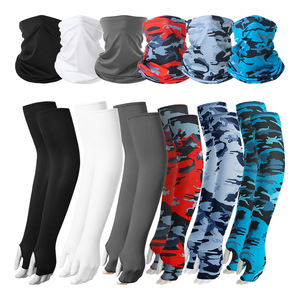 Cycling Sun Protection Arm Sleeves <b>Neck</b> <b>Warmer</b> Combo Set 53cm Ice Silk Outdoor Sports Unisex Adult Summer UV Protection - Product Image 4