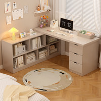 Bureau d'angle en bois massif pour la maison, la chambre à coucher, le salon, la baie vitrée, table de chevet, table d'appoint, bureau pour les devoirs, l'écriture, l'ordinateur, non