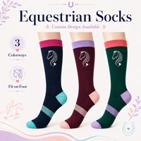 Chaussettes d'équitation longues pour femmes, personnalisables, en coton écologique respirant, pour l'automne, avec couleurs sur mesure