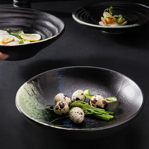 Platos Hondos de Cerámica Negra Mate, Cuenco <span class=keywords><strong>Jumbo</strong></span>, Vajilla, Platos Hondos para Sopa de Estilo Japonés, Platos de Lujo - Product Image 6