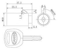 Serrure cylindrique sans clé à code pour armoire et distributeur automatique, en alliage de zinc chromé brillant, norme ANSI Grade 2, entraxe 60 mm