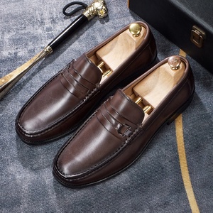 Zapatos Casuales de Negocios Hechos a Mano de Cuero Vacuno de Alta Calidad, Zapatos Clásicos Retro para Hombre, Zapatos Sin Cordones para Boda, Otoño, Suaves, que Aumentan la Altura, Impermeables - Product Image 6