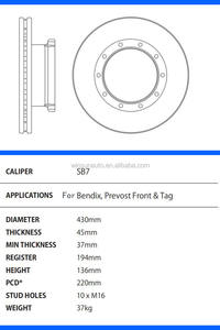 Rotor de frein de camion américain M44D76603 611188 611456 II37415 76603 56022P pour <span class=keywords><strong>Prevost</strong></span> - Product Image 3