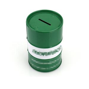 Недорогая Копилка круглой формы с масляным барабаном, металлическая жестяная коробка для экономии денег - Product Image 4