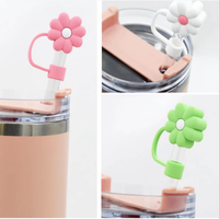 10mm réutilisable gobelet paille Topper poussière Toppers couvre breloques paille Topper Silicone paille couverture