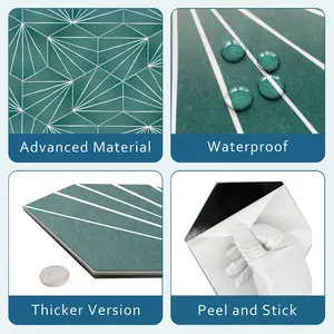 Sunwings Art Deco Green Hexagon Peel and Stick Tile | Precios directos de fábrica Mosaico Backsplash para decoración de pared de cocina