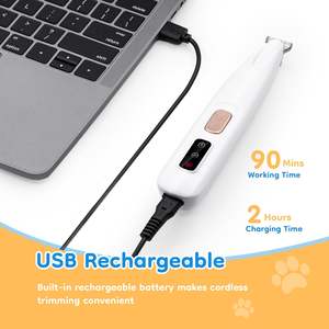 Tondeuse pour animaux de compagnie étanche avec lumière LED pour la tonte des pattes, des oreilles, du visage, du derrière et des sourcils, rechargeable par USB pour chien - Product Image 2