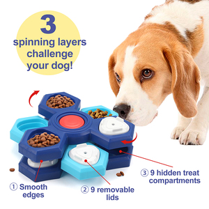Bol de nourriture pour chien interactif, écologique, nourriture lente, puzzle, durable, en plastique moderne, imperméable, qui couine, <span class=keywords><strong>anti</strong></span>-ennui, portable pour animaux de compagnie - Product Image 3