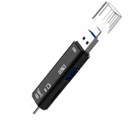 Lecteur de cartes USB mini JASTER USB 3.0 vers adaptateur de lecteur de cartes SM pour appareil photo interne SD/TF Lecteur de cartes photo intelligent multi-en-1
