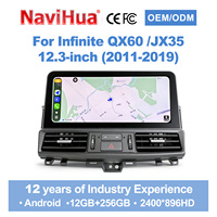 Nuevo Modelo Navihua de 12.3'' para Actualización de Auto Infiniti QX60/JX35 2011-2019, Reproductor de DVD para Auto, Pantalla Android para Auto, Navegación para Auto, Estéreo para Auto