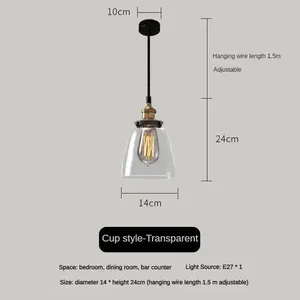 Lampe suspendue vintage réglable, décorative, avec télécommande, LED, en métal <span class=keywords><strong>et</strong></span> verre, pour îlot de cuisine, restaurant - Product Image 5
